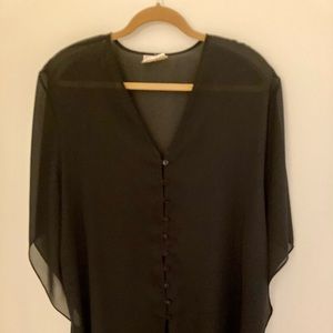 Swim Coverup Sheer Black Resort Style.